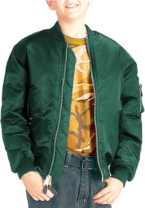 Boys Bomber chamarra, Kids MA-1 Vuelo chamarra, Verde salvia, XX Grande