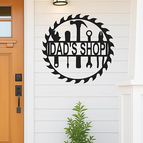 Miniatura 105 de Letrero personalizado de taller de garaje para hombres – Arte de pared de metal con nombre personalizado para entusiastas de autos, constructores y