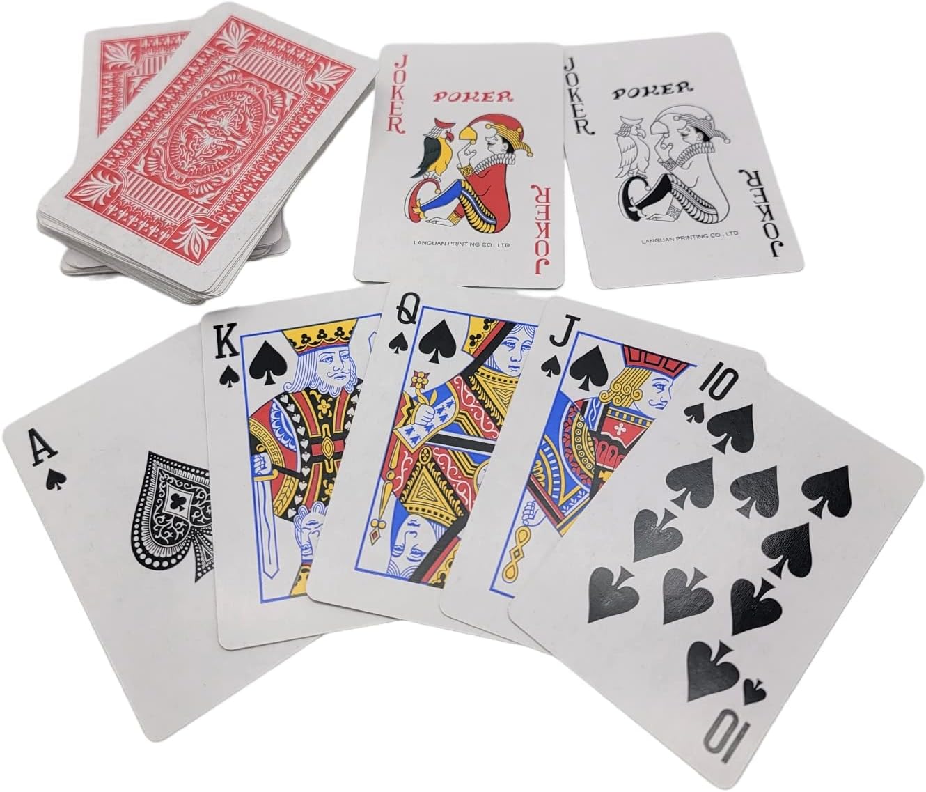 Zugar Land Economy Playing Cards - 4 Decks (2 Red and 2 Blue Decks) 2.3/8 inches by 3.3/8 inches (55mm X 86mm) Plastic Coated. Great for Poker, Blackjack, Bridge and More.