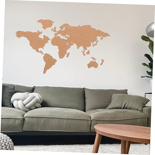 Miniatura 6 de 1 juego de tablero de corcho, mapa del mundo, diseño autoadhesivo, arte decorativo de pared para que los viajeros puedan fijar y documentar