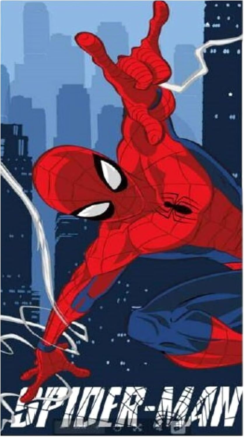 Aymax Children's Beach Towel, Beach Towel, Shower Towel, Bath Towel, 70 x 140 cm, Microfibre for Boys and Girls (Spiderman)