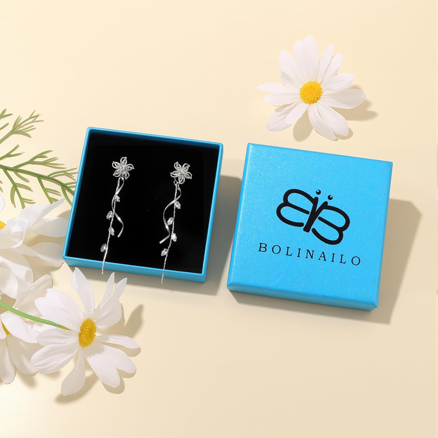 Pearl Earrings for Women Long Drop Dangling Dainty Gold Bridal Prom Earrings Small Cute Stud Earring Gold Dangle Wedding Bridesmaid Jewelry Gifts for Women - Image 8