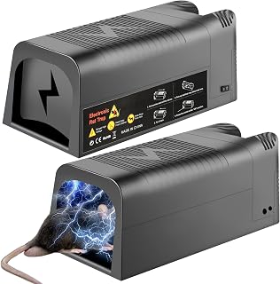2 Pack Electric Mouse Trap Zappers, Rodent Humane Instantly Killer Zappers Rat Control, Powerful No Touch Rat Mice Traps for Home Kitchen Garage Attic Warehouse