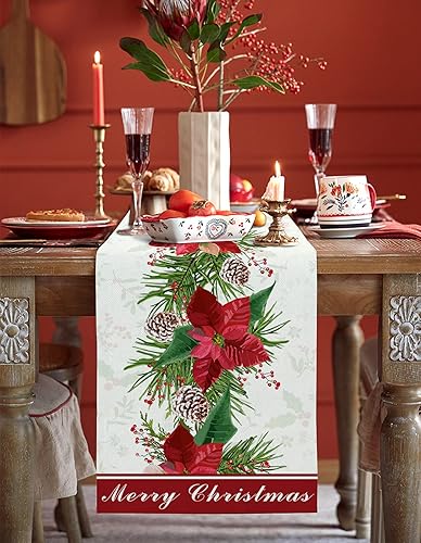 Miniatura 2 de Camino de mesa floral de Pascua de Navidad de 90 pulgadas de largo, camino de mesa de café de comedor, bufandas, lavable, antideslizante, decoración