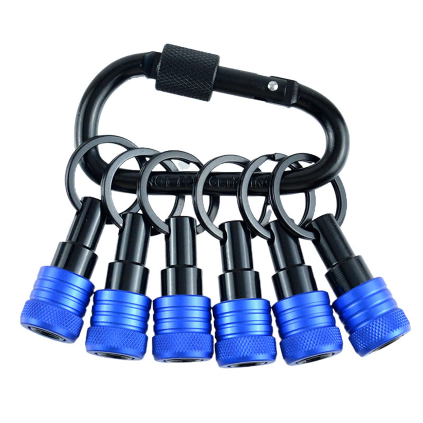Vynetra Blue 6Pcs 1/4Inch Hexagon Shank Screwdriver Bit Holder Extension Rod Keychains Screw Adapter Drill Portable Handheld Bit Holder