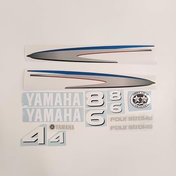 411 Decals Aftermarket Replacement for Yamaha 4hp 6hp and 8hp Four Stroke 2002-2006 Outboard Decal/Sticker Set