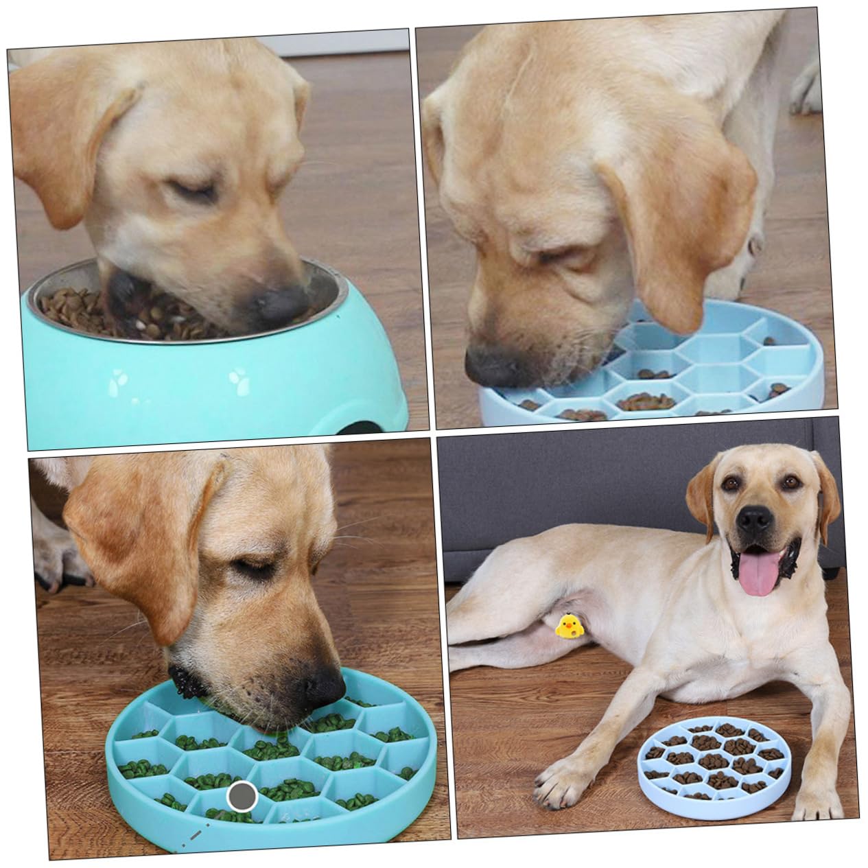 Abaodam Comedero Lento para Perros Ventosa Antideslizante de Silicona, Tamaño Mediano Azul, Tapete de Alimentación Lenta para Mascotas, Adecuado para Controlar Obesidad y Reducir Vómitos,
