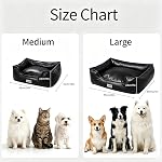 Marchul Faux Leather Dog Bed, Waterproof Cat Sofa Bed, Washable Pet Couch with Non-Slip Bottom for Small and Medium Dogs & Cats,75 * 60cm, Black