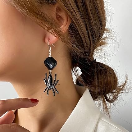 YHomU Halloween Earrings Spider Fashion Exaggerated Decorative Stylish Festive Pendant Earrings Girls Woman Decorations Costume