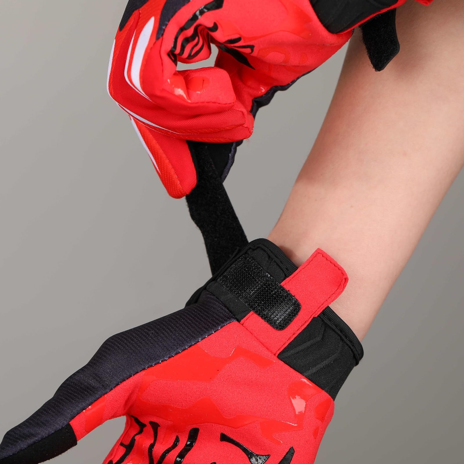 Rękawiczki rowerowe All-Season Gloves, Comfortable To Wear, Universal Downhill Motocross Long Finger -Red-L