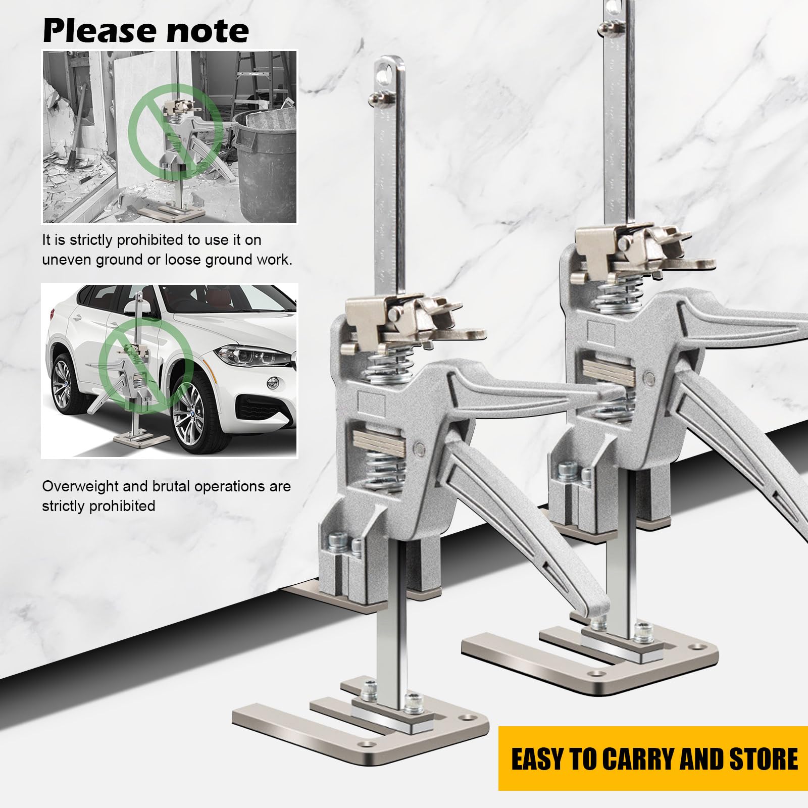 MaxAwe Lot de 2 Bras Économes en Travail Avec 2 Vitesses, Réglage de la Hauteur de 31 cm, Outil de Levage de 200 kg Pour Carreaux, Portes, Armoires