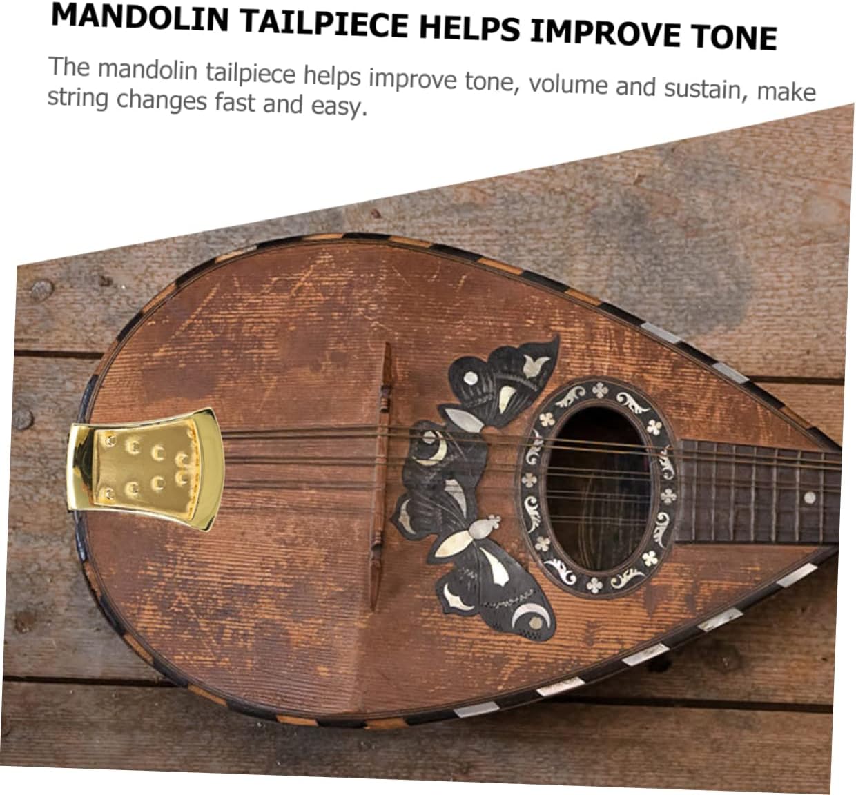 4sets String Mandolin Tailpiece Professional for Arched Top Mandolins Stylish Finish Lightweight Instrument Accessory