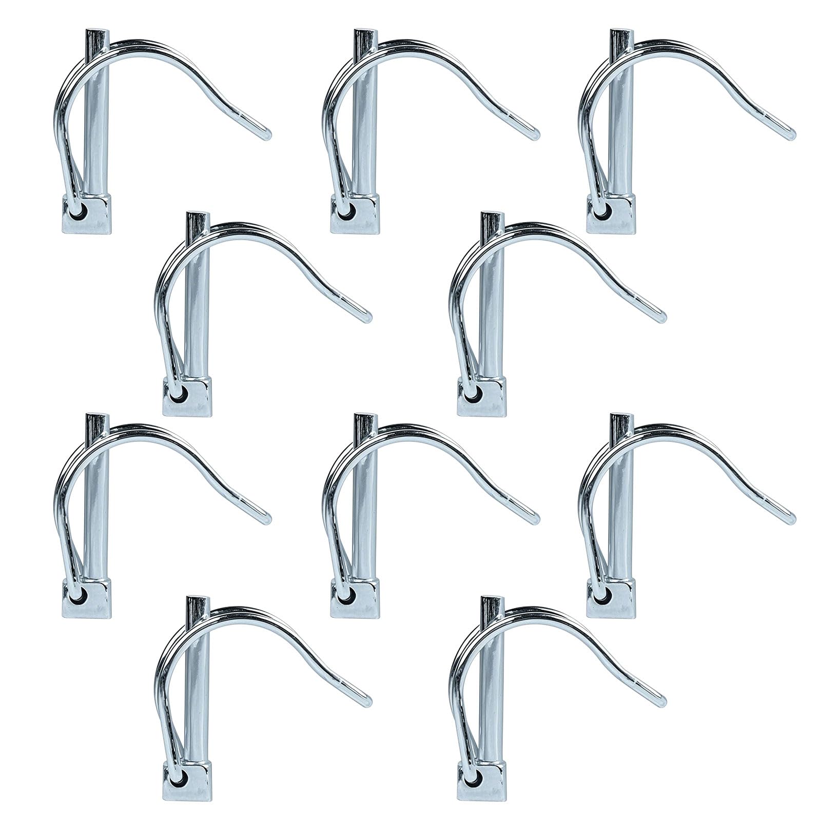 MIGUBIGU Folding Splint D Shape 6 x 40 mm Pipe Folding Pins with Snap Fastener Pipe Folding Pin Carbon Steel Galvanised Pack of 10