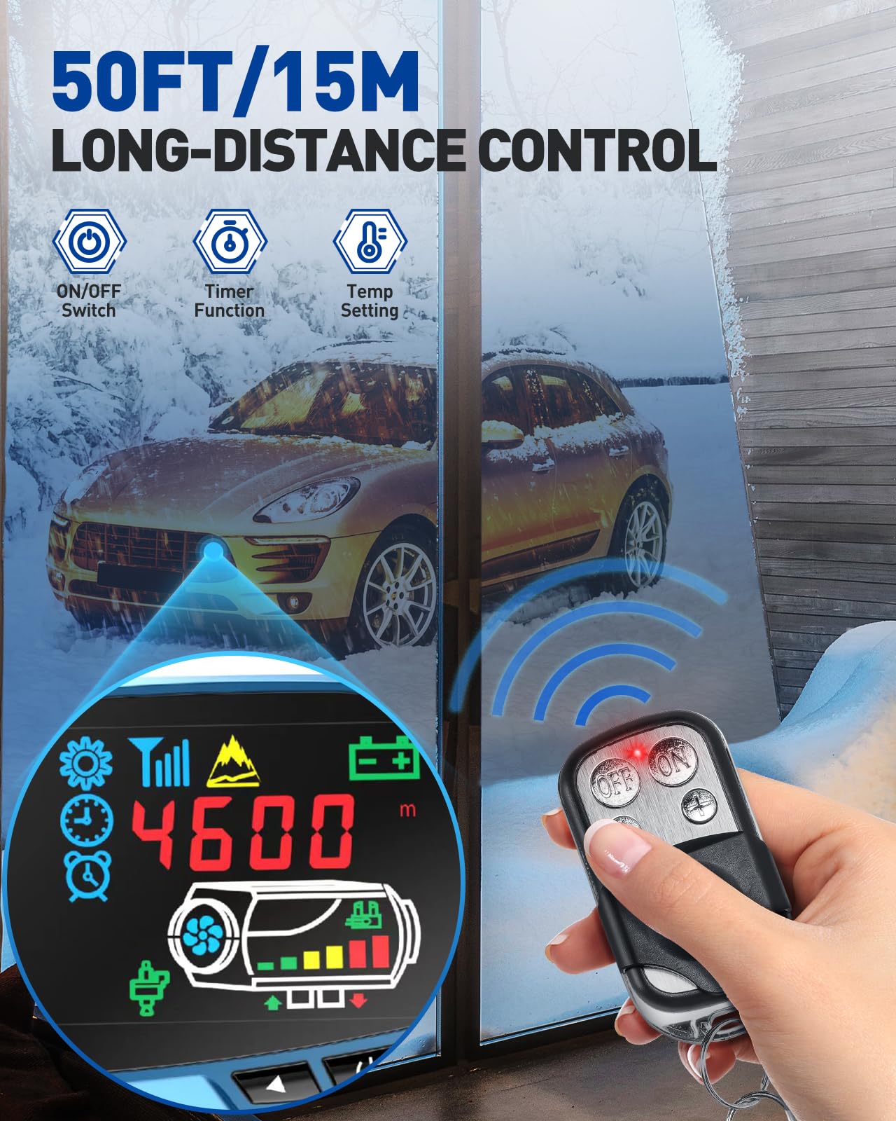 Chauffage auxiliaire Diesel 12 V 8 KW - Chauffage Diesel avec Silencieux - Écran LCD de qualité supérieure - Chauffage auxiliaire pour Voiture, Camping-Car, Camping-Car, Bleu