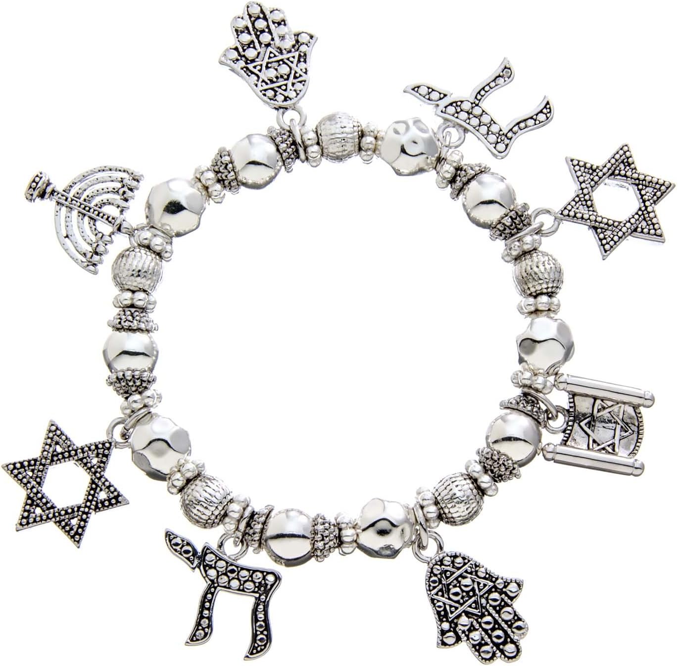 PammyJ Jewish Jewelry Hebrew Charm Stretch Bracelet - Image 3