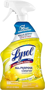 Lysol All Purpose Cleaner Spray, Multi-Purpose Disinfecting Spray, Kitchen & Bathroom Cleaner, Lemon Breeze Scent, 32 Fl Oz