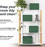 Vista 2 de Paquete de 4 cestas de almacenamiento para organizar, cestas tejidas para estantes, perfectas para juguetes, libros, toallas y ropa, cestas