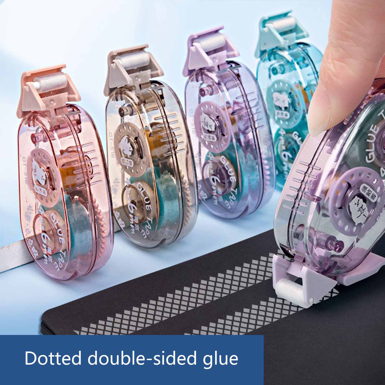 Zeawavsl Cinta Adhesiva De Doble Cara, Paquete De 6 Rodillos, 6 Mm X 6 M, Versátil Y Colorido, Ideal Para Manualidades Y Uso Diario