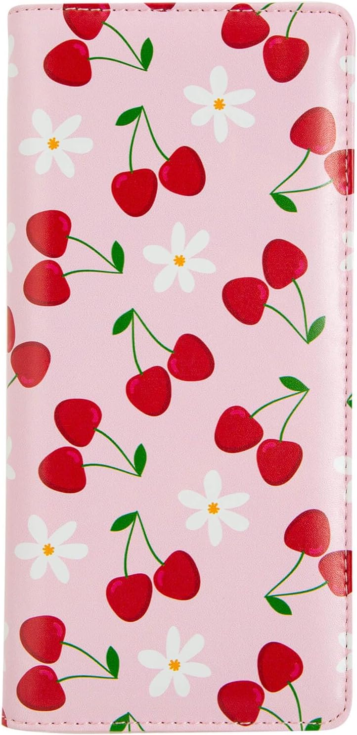 AIRMORS Wallet Women Leather Credit Card Holder with RFID Blocking Large Capacity Slim zipper Wallets for Men Minimalist Coin Purse long clutch wallet (Cherry) - Image 8