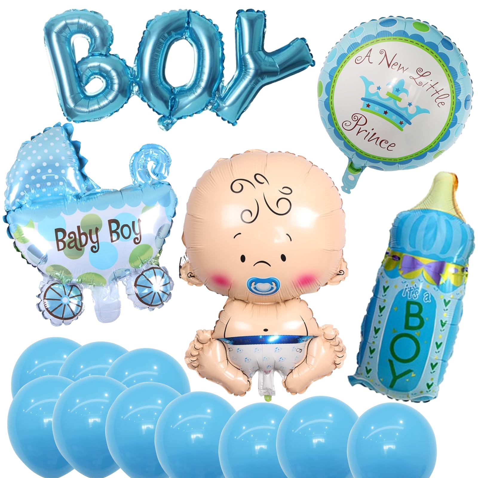 Adornos Fiesta Bebé Azul Decoración Baby Shower Niño - Kit Globos Azul  'Nacido', Letras, Carrito, Para Revelación De Género O Fiesta De Bienvenida  Bebé Globos Baby Shower Originales, image size:1600x1600