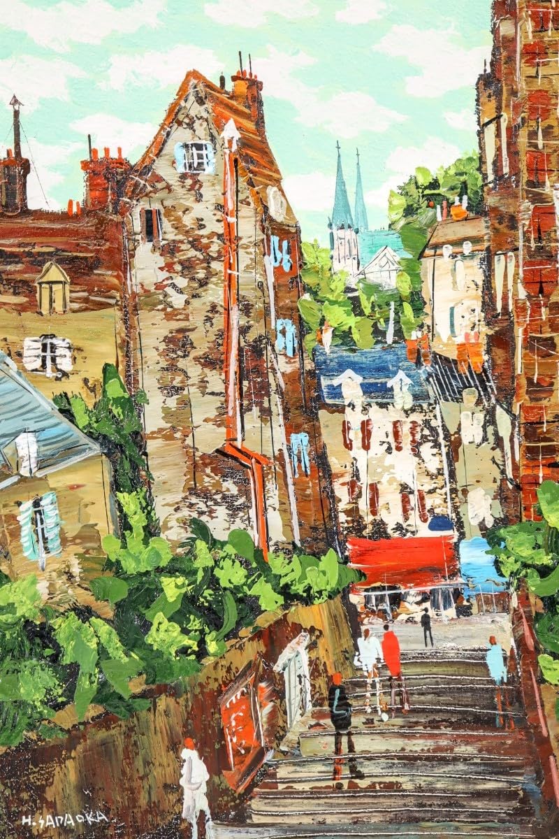 Amazon.co.jp: 真作 定岡宏 油彩「パリ近郊 シャルトル」画寸4