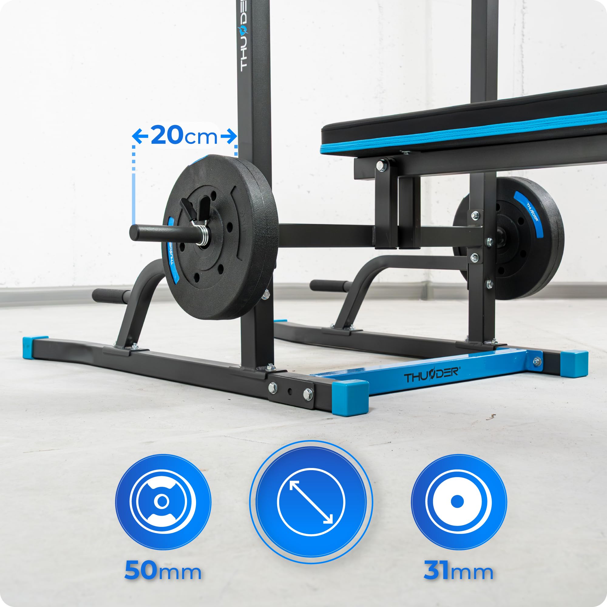 THUNDER Power Tower Dip Station - Stazione per trazioni, attrezzo per fitness a casa