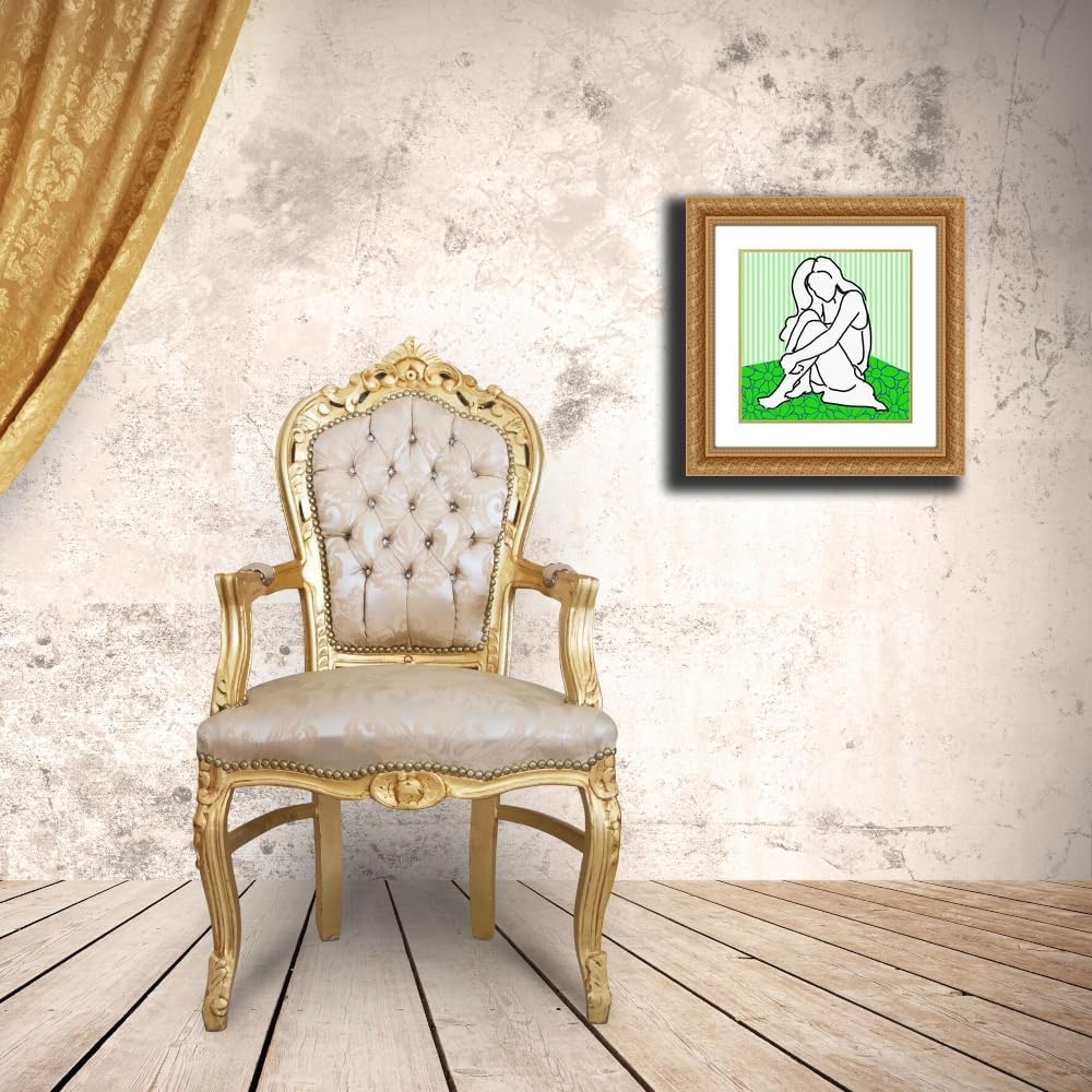 ArtDirect Sitting Figurative II Custom Framed Art Print Giclee Print or Canvas Options with Various Sizes and Customization by Morre, Regina