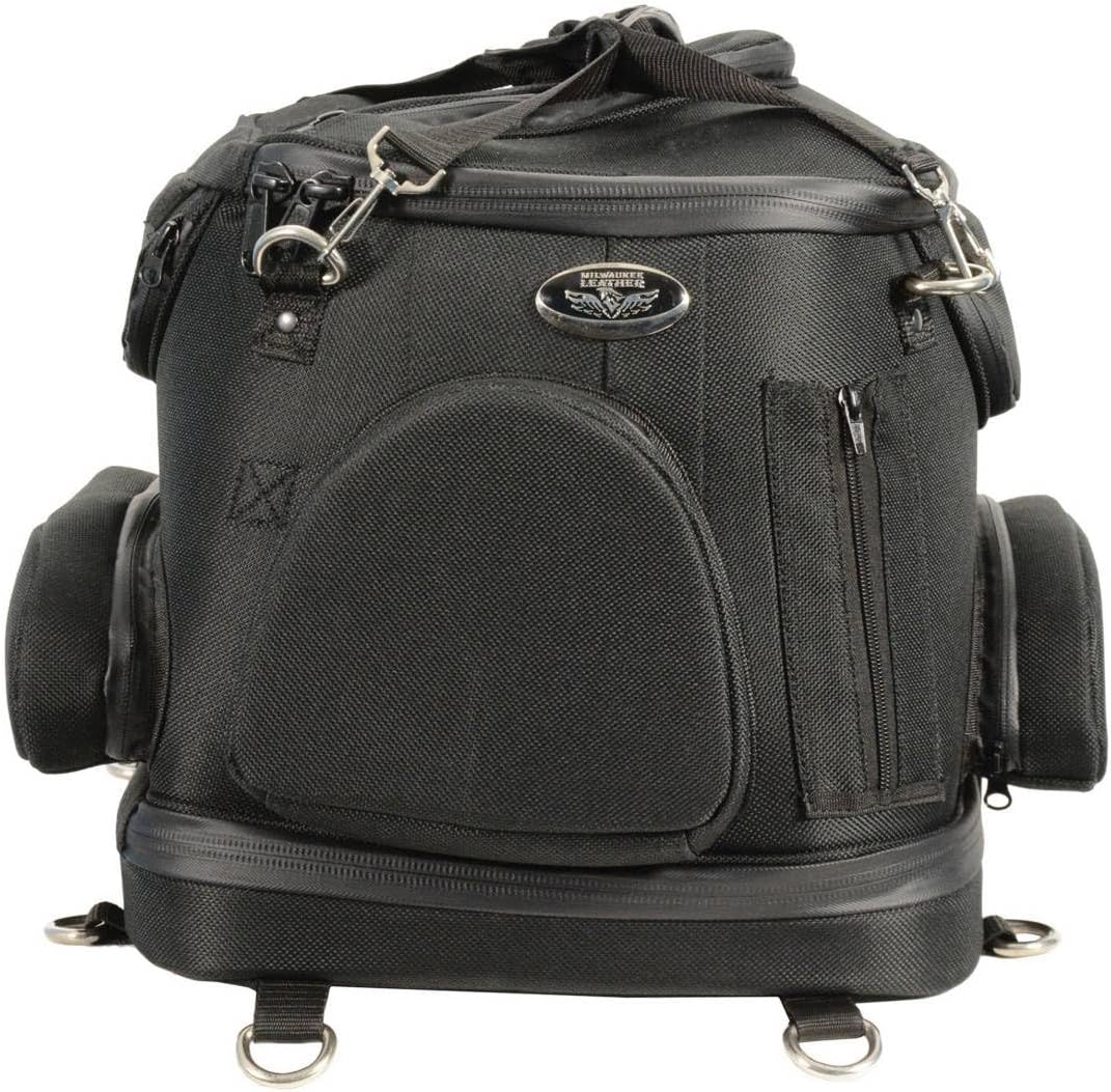 Milwaukee Performance MP8103 Large Black Heavy Duty Textile Motorcycle Pet Carrier Sissy Bar Bag - One Size