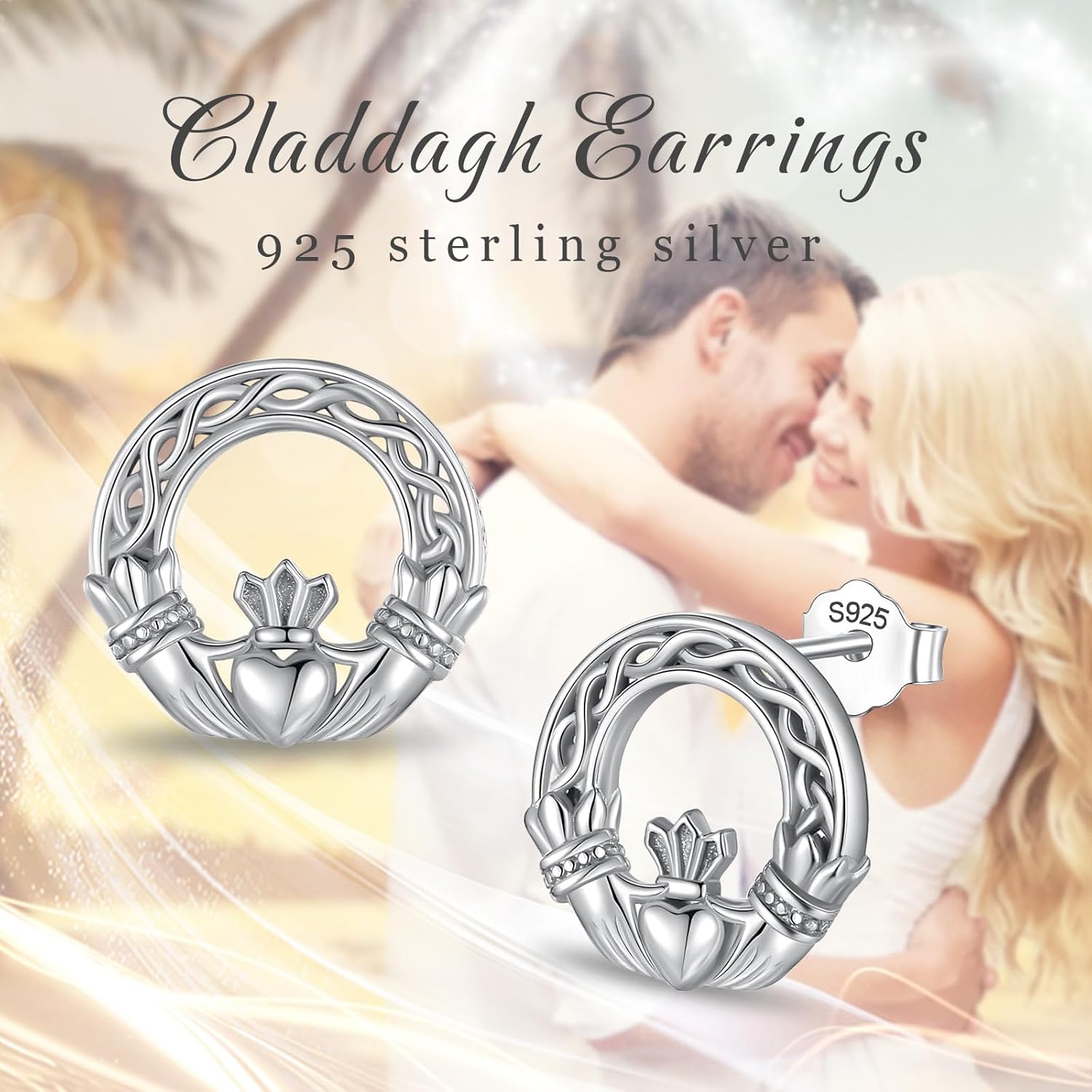 INFUSEU Irish Gifts Celtic Knot Shamrock Claddagh Earrings for Women Girls Sterling Silver Jewelry - Image 9