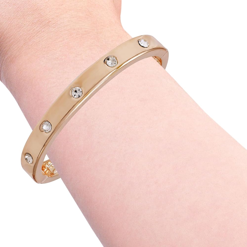Amazon.com: Guess Narrow Hinge with Crystal Rose Gold Bangle