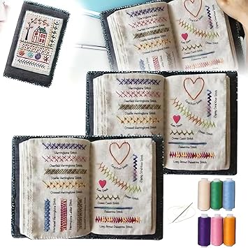 Embroidery Stitch Book Kit, 2026 New Embroidery Book, Complete Sewing Tools & Tutorials for Beginners, Portable DIY Kit with Floral Motifs, Ideal Gift for Craft Lovers & DIY Enthusiasts 2 Sets