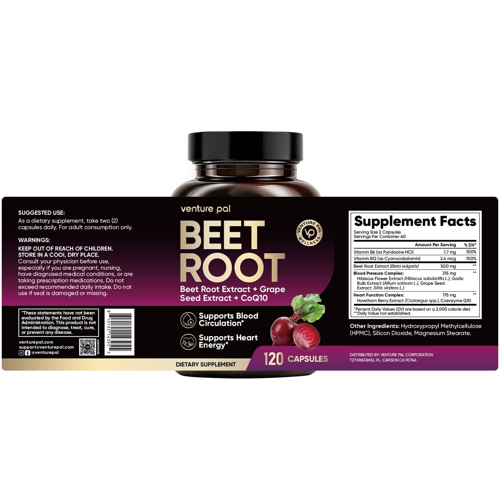 8 in 1 Beet Root Capsules for Healthy Blood Pressure Supplement - 120 Caps — Amazon image 10