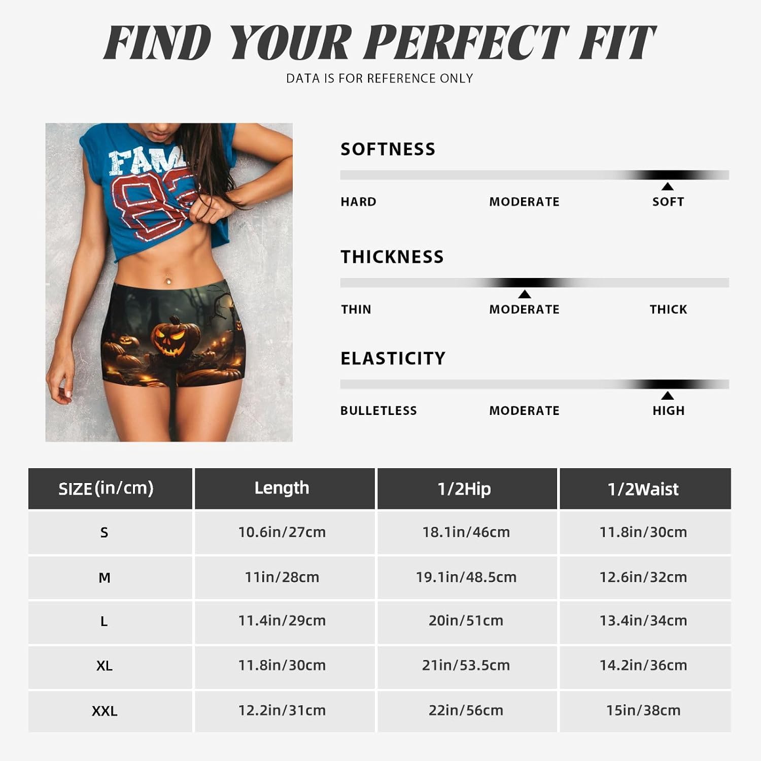 Scary Halloween Print Premium Running Shorts for Women,Biker Shorts,for Gym Sessions and Casual Wear