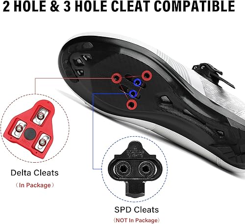 Miniatura 3 de Zapatos de ciclismo unisex para hombres y mujeres, compatibles con zapatos de bicicleta Peloton con tacos Delta para ciclismo de carretera, pedal