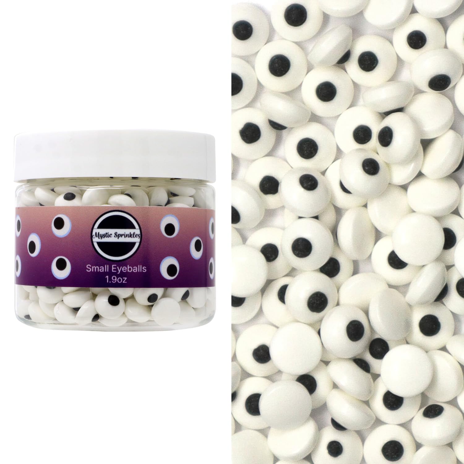 Mystic Sprinkles Halloween Candy Shape Sprinkles (Small Eyeballs 1.9oz)