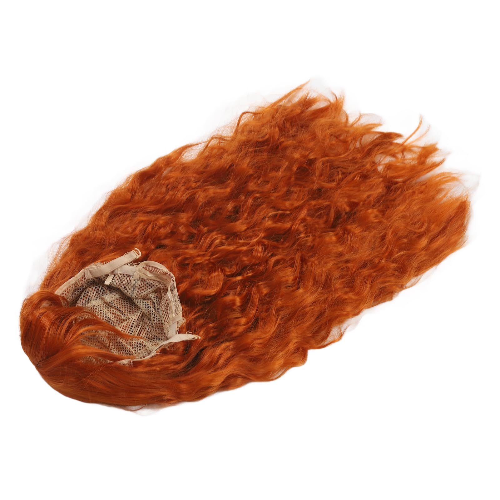 Women Curly Hair Wig, Wavy Breathable Elastic Women Wig for Halloween for Girls (Dirty Orange) - Image 2