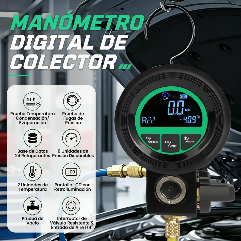 Manómetro Aire Acondicionado,HVAC Herramienta Ayuda de montaje digital