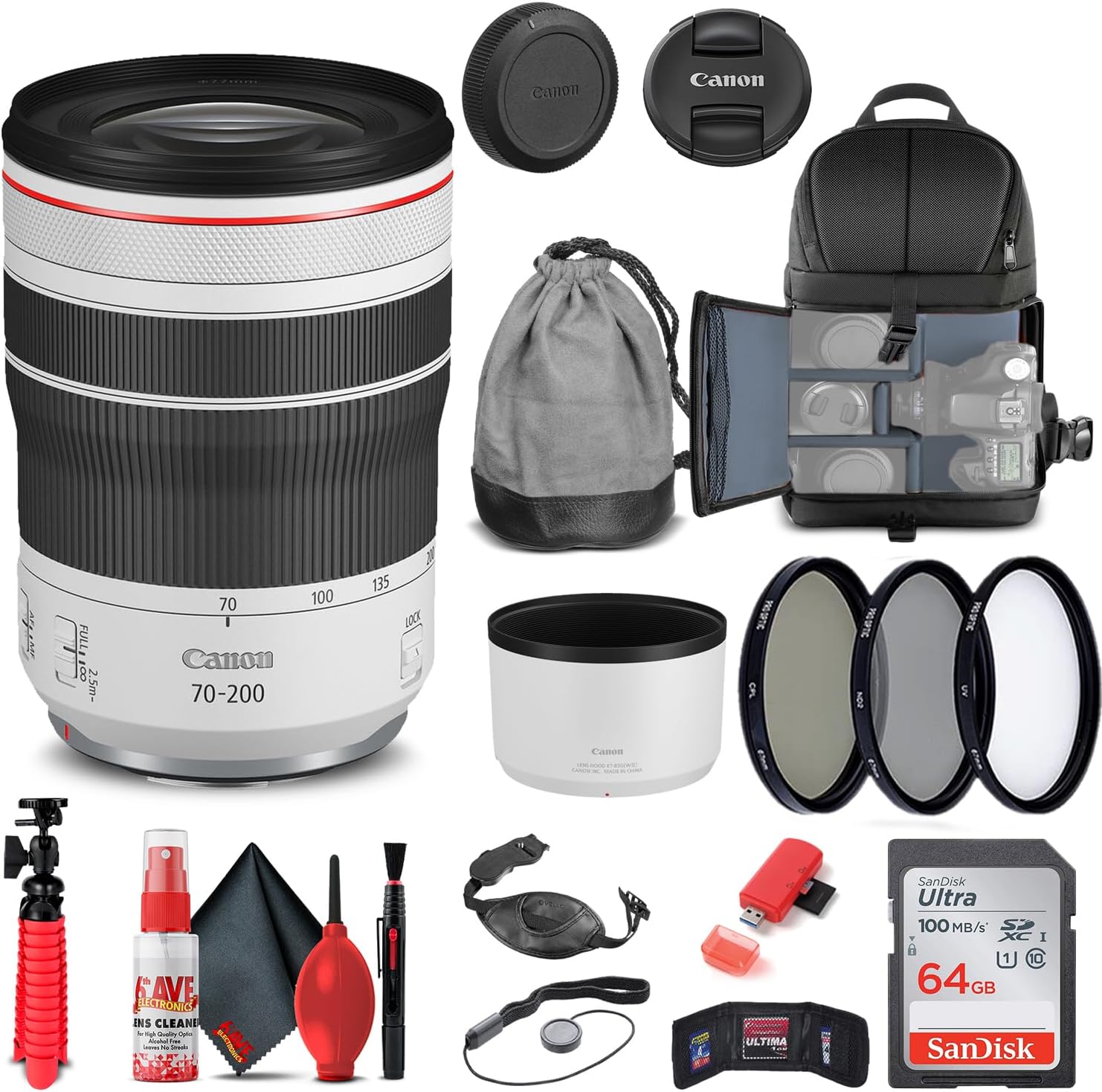 Canon RF 70-200mm f/4L IS USM Lens Bundle (Renewed)