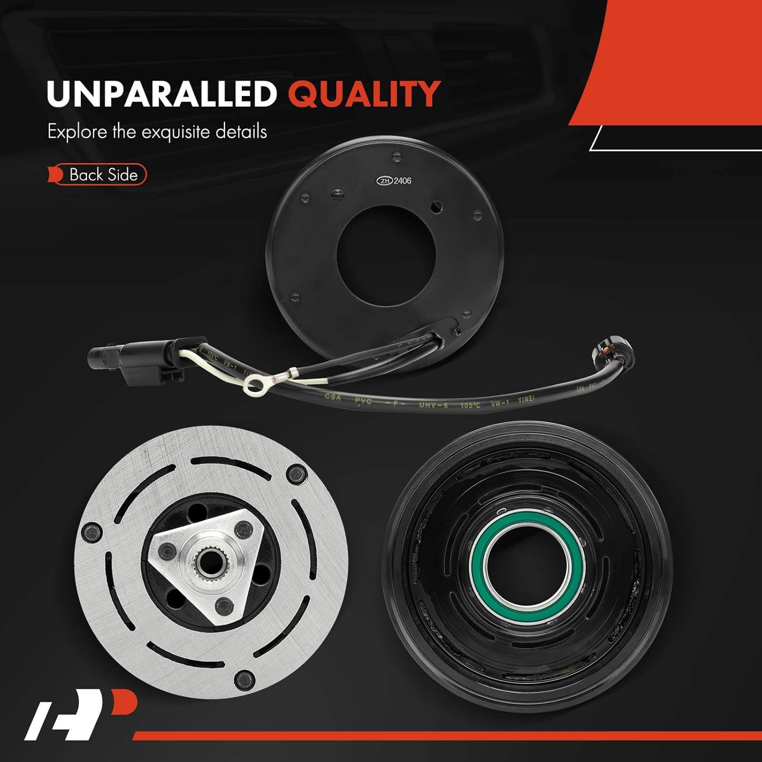 A-Premium Air Conditioner AC Compressor Clutch Kit Compatible with BMW X5 X6 2020, 530i 540 530i 540i 740i xDrive 2017-2020, 740i, X7, 840i, 840i Gran Coupe, 840i xDrive, 840i xDrive Gran Coupe