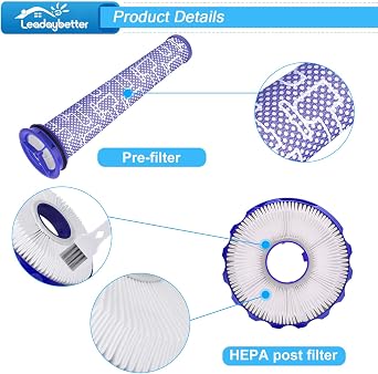 Leadaybetter DC40 filter Replacement for Dyson 2 Pack Post-Motor& Pre-Motor