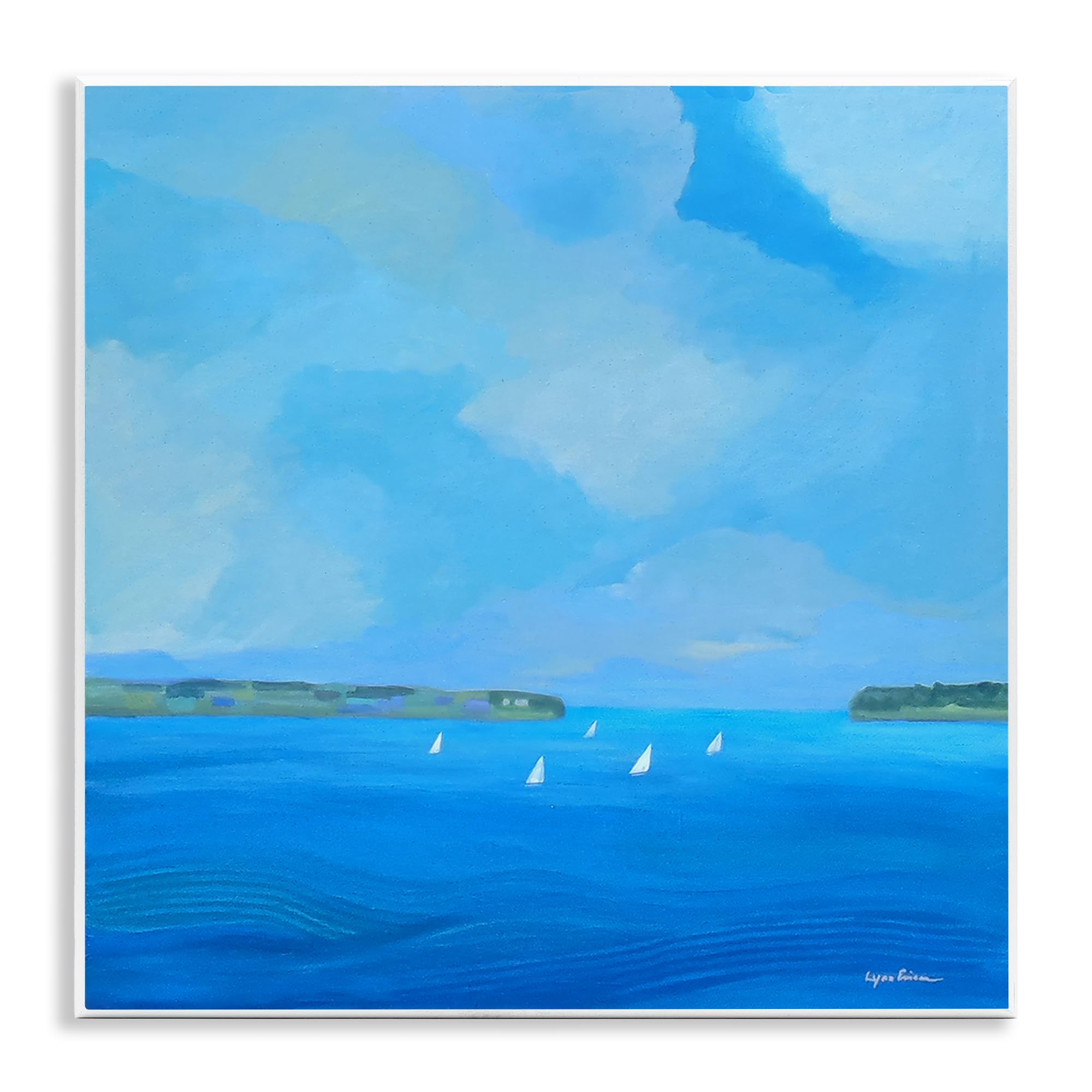 Placa de pared con diseño de paisaje marino en la costa, 30,5 x 30,5 cm