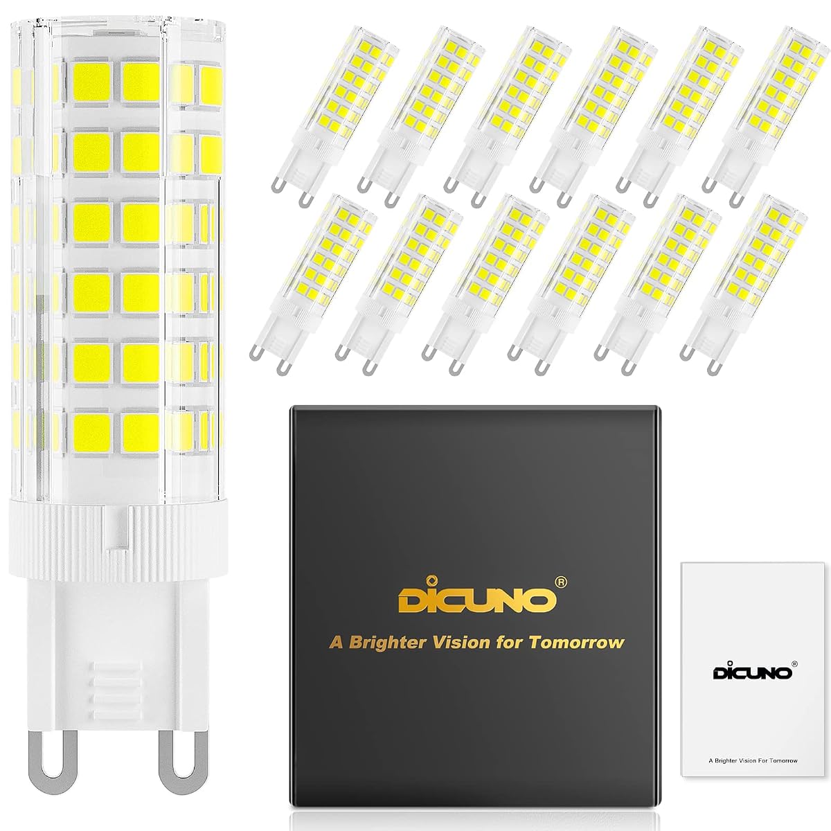 DiCUNO G9 LED Bulb, Ceramic Base Light Bulb 6W (60W Halogen Equivalent), 550LM,