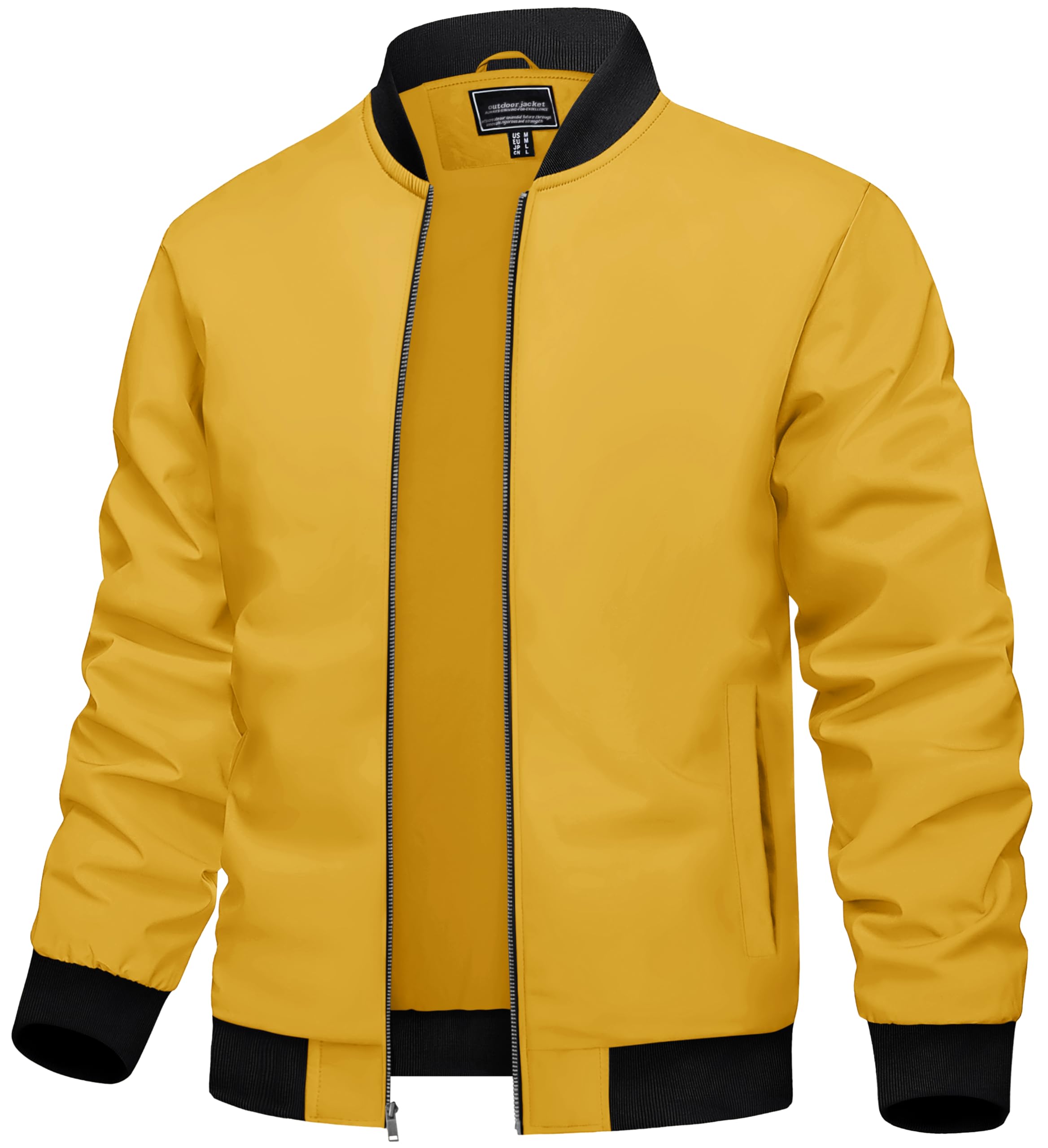 TACVASEN Men's Lightweight Jacket Spring Bomber Fall Windbreaker Casual Stylish Coats with Pockets