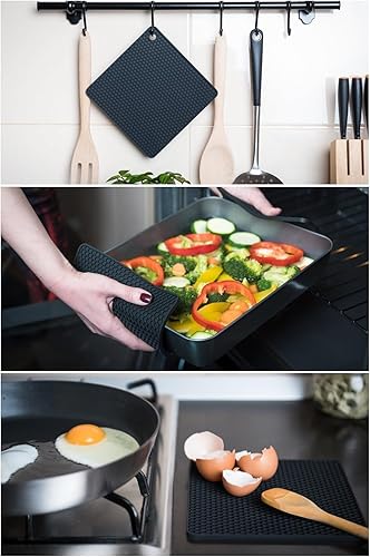 Miniatura 3 de Alfombrillas salvamanteles de silicona, almohadillas de silicona para ollas resistentes al calor, antideslizantes, fáciles de lavar y secar,