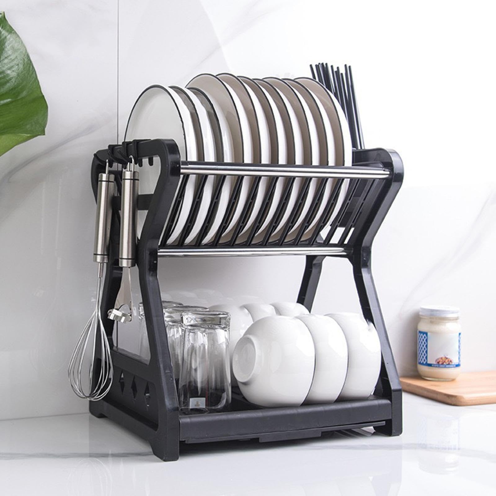 ALCXAZS Convenient Countertop Dish Drying Rack Multifunctional and Efficient Kitchen Storage