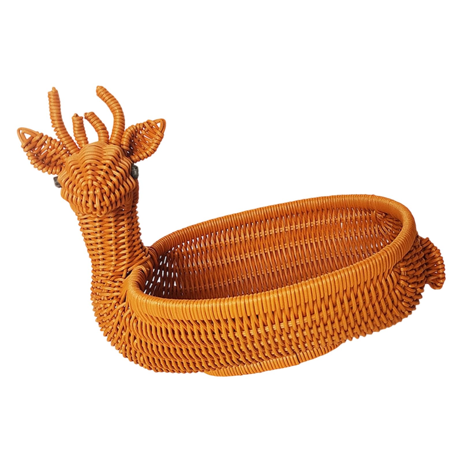 Charm Deer Shape Handwoven Bin Craft of Sturdy PP Materials Great for Home and Kitchen Use Presentation Fruit Basket