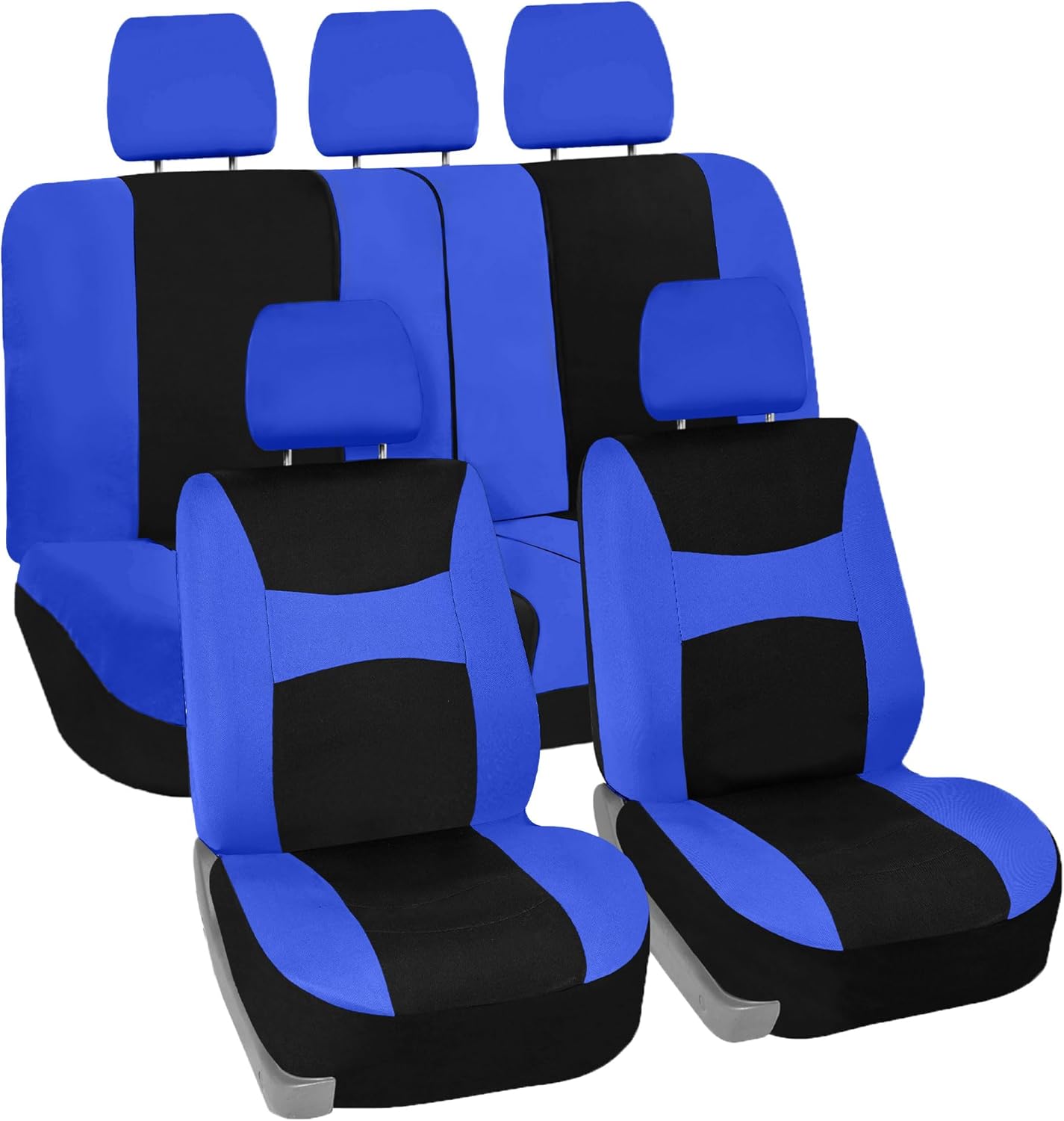 FH Group Automotive Seat Covers Blue Black Universal Fit Bucket Bench