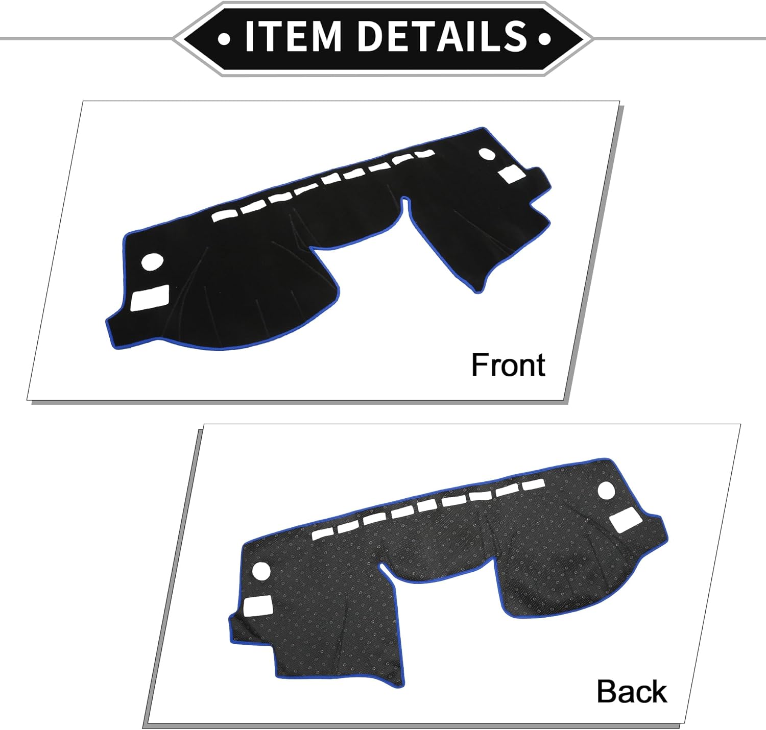 Dash Cover Compatible for Subaru Forester 2014-2018, Non-Slip Polyester Black Blue Center Console Dashboard Cover Pad Carpet