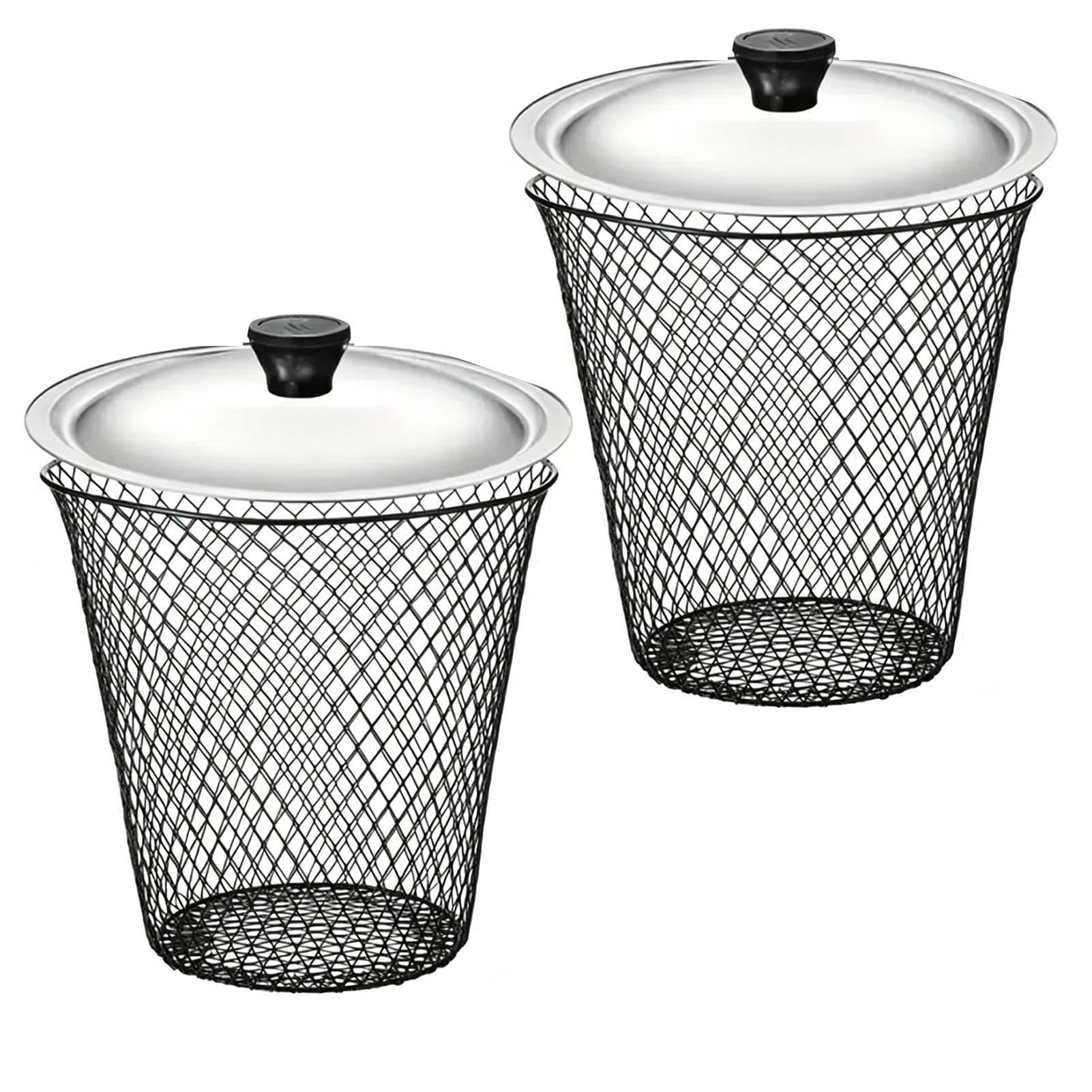 Panier en métallique de compostage souterrain avec couvercle sécurisé anti-nuisibles de 23 cm