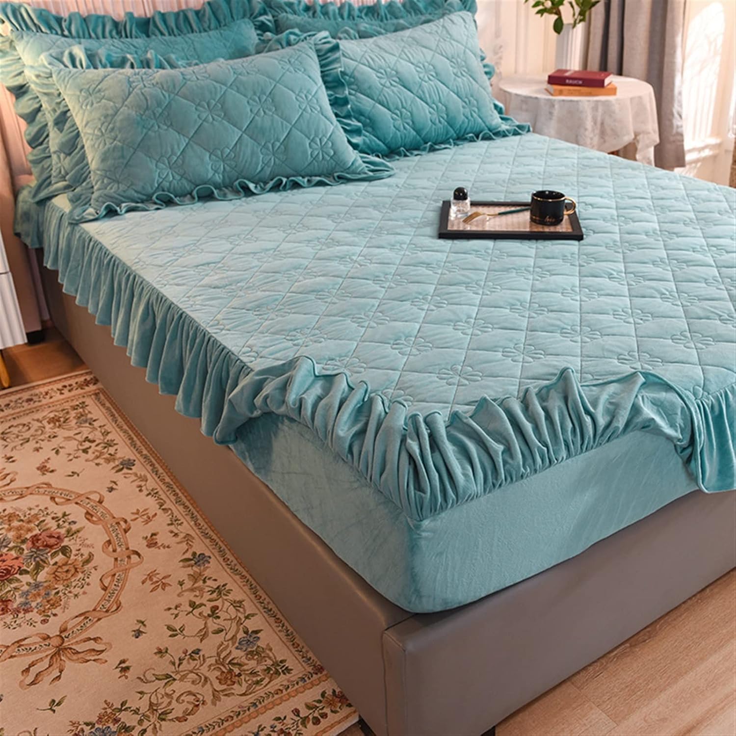 Mattress Protector Mattress Protector Crystal Velvet Quilted Bed Sheet One-Piece Thick Coral Velvet Bed Sheet Cover Protective Cover